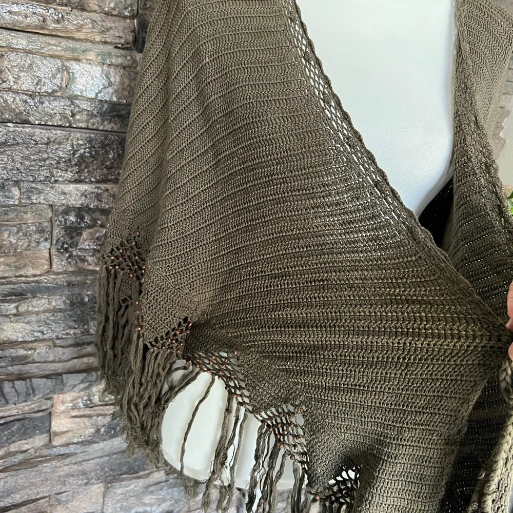 SOLD‼️‼️Ralph Lauren Brown Knit Poncho - Picture 9 of 16